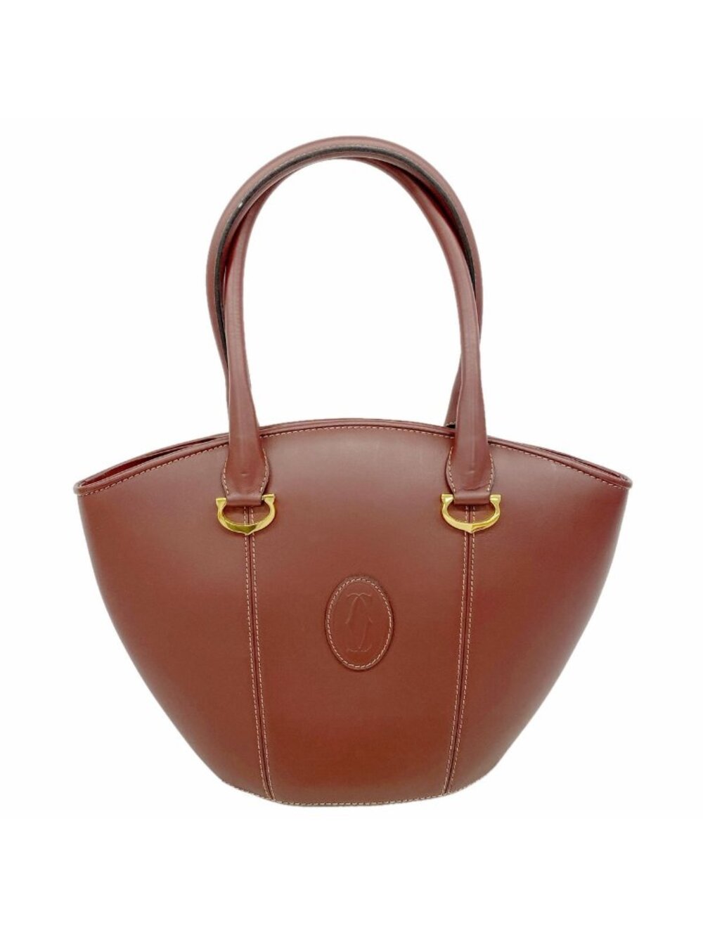 Cartier Handbag Must Leather Bordeaux Gold